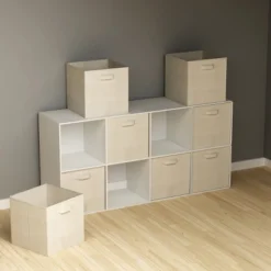 Hastings Home Set Of Storage Cubes - Beige, 8 Pieces -Hastings House GUEST 01263abb 5c41 4367 a1f5 2efb392ab2b9