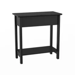 Hastings Home Flip-Top End Table With Hidden Hinged Storage Compartment And Lower Shelf - Matte Black -Hastings House GUEST 04d4e15d f302 41f0 b697 465d2dbae8b0