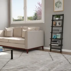 Hastings Home 5-Tier Ladder-Style Bookcase -Hastings House GUEST 077e9a19 b34d 476e bd69 414c5c1c57aa