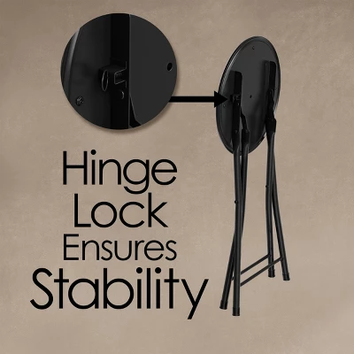 Hastings Home 18-Inch Heavy-Duty Folding Padded Stool Stool With 300lb Capacity, Black 2 Hastings Home 18-Inch Heavy-Duty Folding Padded Stool Stool With 300lb Capacity, Black - Image 2