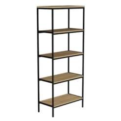 Hastings Home 5-Tier Open Bookshelf – Industrial Bookcase With Steel Frame, Black -Hastings House GUEST 0fbee11b 05a3 4201 9ba4 dbb3bd8ff8c3