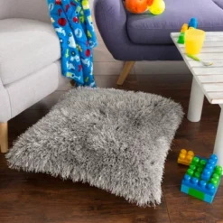 Oversized Floor Or Throw Pillow Square Luxury Plush- Shag Faux Fur Glam Decor Cushion For Bedroom Living Room Or Dorm By Hastings Home (Grey) -Hastings House GUEST 125e19f1 7fa8 4776 b67c 1f278c9e96e8