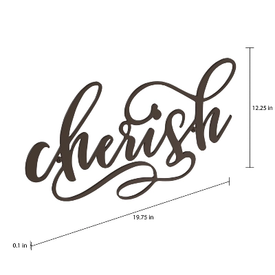 Metal Cutout- Cherish Decorative Wall Sign-3D Word Art Home Accent Decor-Perfect For Modern Rustic Or Vintage Farmhouse Style By Hastings Home 2 Metal Cutout- Cherish Decorative Wall Sign-3D Word Art Home Accent Decor-Perfect For Modern Rustic Or Vintage Farmhouse Style By Hastings Home - Image 2