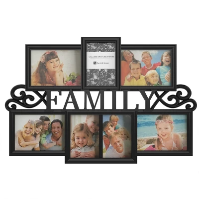 Hastings Home Family Collage Picture Frame With Text Design And 7 Openings For Three 4x6 And Four 5x7 Photos - 23.5" X 16", Black 4 Hastings Home Family Collage Picture Frame With Text Design And 7 Openings For Three 4x6 And Four 5x7 Photos - 23.5" X 16", Black - Image 4