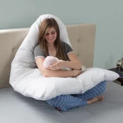 Hastings Home U-Shaped Full-Body Support Pregnancy Pillow With Zippered Cover - White, 60" X 38" -Hastings House GUEST 195448e3 e8ae 4e68 baad 1a56d5332e79