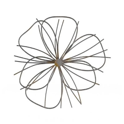 Hastings Home Metallic Wire Layered Flower Hanging Accent Art - Silver/Gold 1 Hastings Home Metallic Wire Layered Flower Hanging Accent Art - Silver/Gold