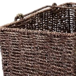 Hastings Home Handmade Woven Wicker Staircase Basket - Brown -Hastings House GUEST 285f066b 73ad 46e0 8f2a 5886cde7c6c0