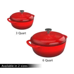 Hastings Home Cast Iron 3-Qt. Dutch Oven With Lid, Enamel-Coated - Red -Hastings House GUEST 28e50909 f3fd 4eec 99af ef7045d518bd