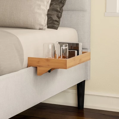Hastings Home Floating Bamboo Bedside Shelf – 13.8" X 9", Natural Finish 1 Hastings Home Floating Bamboo Bedside Shelf – 13.8" X 9", Natural Finish