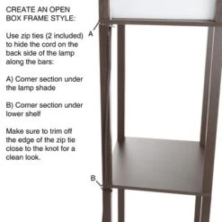 Hastings Home Floor Lamp – Etagere Style Standing Light With 3 Tiers Of Storage Shelving, Brown -Hastings House GUEST 2cb8f433 3fa0 4ace 8070 1f4897c111fc