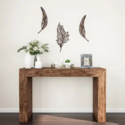 Wall Decor-Set Of Two Metal Feather Hanging Wall Art Laser Cut Contemporary Nature Sculpture For Living Room, Bedroom, Kitchen By Hastings Home -Hastings House GUEST 2eee5a97 f4af 4240 bce7 8174d5eb844f