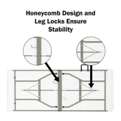 Hastings Home 6' Folding Utility Table With Carry Handle - White -Hastings House GUEST 2f0826ee 1c4a 460b aa68 a33639717c10