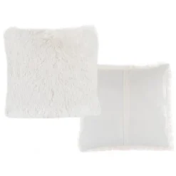 18” Plush Pillows – Set Of 2 Luxury Square Accent Pillow Inserts And Shag Glam Covers – For Bedroom Or Living Room By Lavish Home (White) -Hastings House GUEST 2f0e78b7 f933 4815 a1e0 dfa81467ba71