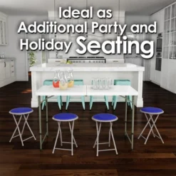 Hastings Home 18-Inch Padded Portable Folding Stool Stool With 300lb Capacity, Royal Blue -Hastings House GUEST 37262fb9 caa2 4cc7 b7d9 f4654c367a4c