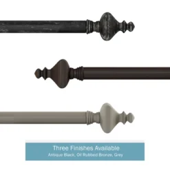 Hastings Home 1 Inch Curtain Rod With Finials (Bronze) -Hastings House GUEST 37fe6202 d72d 4bba a930 1142c9dba6e0