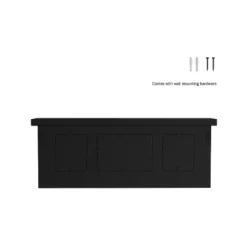 Wall Shelf And Picture Collage With Ledge And 3 Hanging Hooks- Photo Frame Decor Shelving With Modern Look, Holds 3 Photos By Hastings Home (Black) -Hastings House GUEST 3d4f102a 7f25 4435 8516 9e79d6ea7d1e