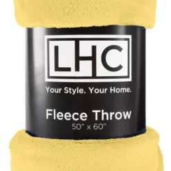 Fleece Throw Blanket- Set Of 3- Yellow, Orange & Pink Plush 60x50" Blankets- Soft & Cozy For Travel, Outdoors & Lounging On The Sofa By Hastings Home -Hastings House GUEST 42d80616 61cf 4de2 86a3 4a8b51102228