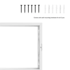 Floating Shelves- Open Cube Wall Shelf Set With Hidden Brackets, 3 Sizes To Display Decor, Photos, More- Hardware Included By Hastings Home (White) -Hastings House GUEST 482dfefd 9a76 4855 9200 0621b6b0dcd2