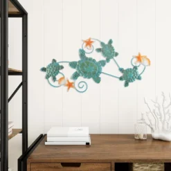 Hastings Home Sea Turtles With Shells And Starfish Nautical 3D Metal Hanging Wall Art -Hastings House GUEST 4a07bfd0 36aa 4d50 b0b4 d52cb8a4e2f8