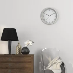 Hastings Home Analog Wall Clock With Hidden Compartments - 10", Silver -Hastings House GUEST 547297ef 1662 40b1 8b04 fcc02445e73e