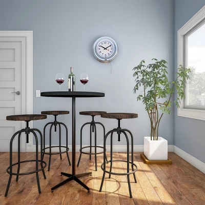 Hastings Home 14" Round Double Light Ring Analog Neon Wall Clock 4 Hastings Home 14" Round Double Light Ring Analog Neon Wall Clock - Image 4