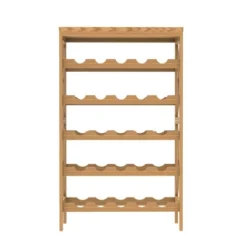 Hastings Home 25-Bottle Holder Freestanding Wine Rack With Tabletop, Brown -Hastings House GUEST 5cefc7cd c7ff 48af b1db 62e6e102cd36