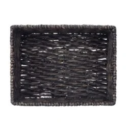 Hastings Home Handmade Rectangular Twisted Wicker Baskets - Set Of 2 - Black -Hastings House GUEST 62fa7b5f 8a56 42fb acde 264c611130b4