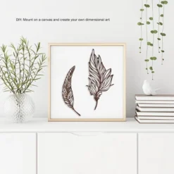 Wall Decor-Set Of Two Metal Feather Hanging Wall Art Laser Cut Contemporary Nature Sculpture For Living Room, Bedroom, Kitchen By Hastings Home -Hastings House GUEST 638fea3f 62df 4f4c 83a1 701146af421a
