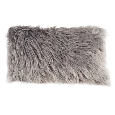 12"x20" Oversize Faux Fur Lumbar Throw Pillow - Hastings Home 5 12"x20" Oversize Faux Fur Lumbar Throw Pillow - Hastings Home - Image 5