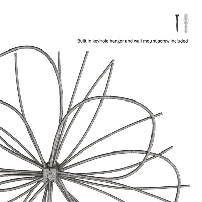 Hastings Home Metallic Wire Layered Flower Hanging Accent Art - Silver/Gold 3 Hastings Home Metallic Wire Layered Flower Hanging Accent Art - Silver/Gold - Image 3