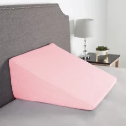 Hastings Home Extra High Memory Foam Wedge Pillow With Antibacterial And Mildew Proof Rayon Fiber Cover - Pink -Hastings House GUEST 69ce137e 2a8b 4e16 b866 54bcd03147a4