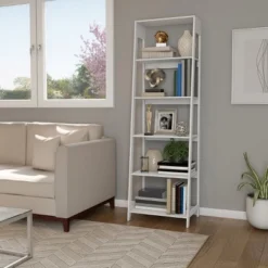 Hastings Home Ladder-Style 5-Tiered Bookcase -Hastings House GUEST 6c922adb 0d20 4099 87b9 166b2e39b02d