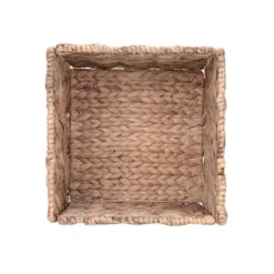 Set Of 2 Handmade Wicker Baskets - 12-Inch Square Foldable Storage Bins With Handles - Made Of Hand-Twisted Water Hyacinth By Villacera (Natural) -Hastings House GUEST 70576b39 6d2b 4172 b684 794daf3a03ec