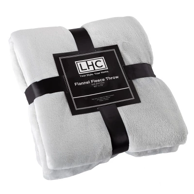 Hastings Home Oversized Flannel Fleece Throw Blanket - 60" X 70", Dawn Gray 5 Hastings Home Oversized Flannel Fleece Throw Blanket - 60" X 70", Dawn Gray - Image 5