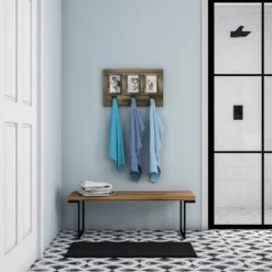 Wall Picture Collage With 3 Hanging Hooks- Wall Mounted Photo Frame Decor With Rustic Wood Look, Holds 4x6 Pictures By Hastings Home -Hastings House GUEST 74b2b594 0fbc 4c48 84df 2778f2ee0aa0