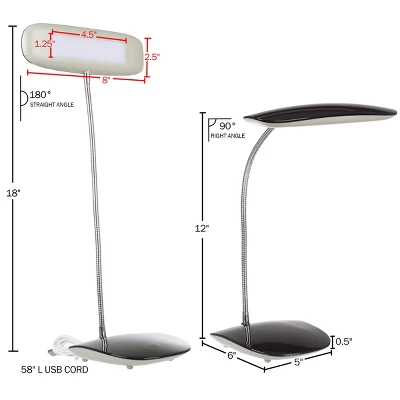 Hastings Home Touch Activated LED USB Desk Lamp - Black 1 Hastings Home Touch Activated LED USB Desk Lamp - Black