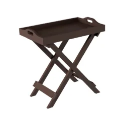 Hastings Home Folding Side Table With Removable Tray Top - Brown -Hastings House GUEST 75c15f07 1578 446d 817b e99a8f4d75c9
