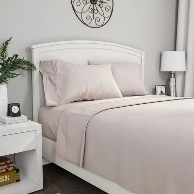 Hastings Home Brushed Microfiber Bed Sheet Set - Queen-Size, Beige, 4 Pieces 1 Hastings Home Brushed Microfiber Bed Sheet Set - Queen-Size, Beige, 4 Pieces