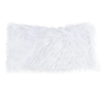 12"x20" Oversize Faux Fur Lumbar Throw Pillow - Hastings Home 7 12"x20" Oversize Faux Fur Lumbar Throw Pillow - Hastings Home - Image 7