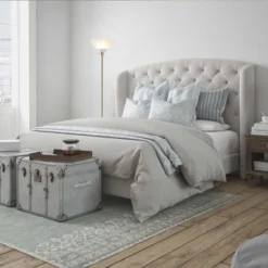 Hastings Home Torchiere Floor Lamp With Marbleized Glass Shade And LED Bulb - Brushed Silver -Hastings House GUEST 7a35aa93 7c43 4929 920c 3e46d21fb6c3