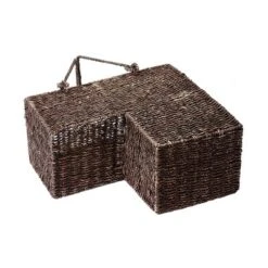 Hastings Home Handmade Woven Wicker Staircase Basket - Brown