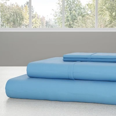 Hastings Home 4-pc Brushed Microfiber Sheet Set With 1 Fitted Sheet, 1 Flat Sheet, And 2 Pillowcases - Queen Size, Blue 2 Hastings Home 4-pc Brushed Microfiber Sheet Set With 1 Fitted Sheet, 1 Flat Sheet, And 2 Pillowcases - Queen Size, Blue - Image 2