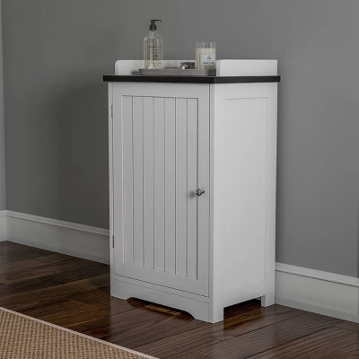 Bathroom Storage Cabinet With Adjustable Shelf White - Hastings Home 2 Bathroom Storage Cabinet With Adjustable Shelf White - Hastings Home - Image 2