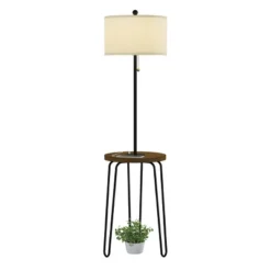 Hastings Home Floor Lamp With Table, Shelves, USB Port And Hairpin Legs -Hastings House GUEST 81ea496a db8c 49dc 80ec 4e6b8fc71247