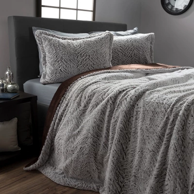 Mink Faux Fur Comforter Set By Hastings Home 5 Mink Faux Fur Comforter Set By Hastings Home - Image 5