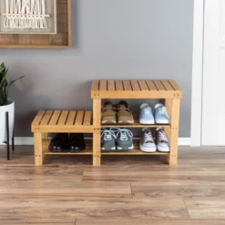 Hastings Home 2-Tier Bamboo Shoe Rack And Bench 6 Hastings Home 2-Tier Bamboo Shoe Rack And Bench -Hastings House GUEST 8abf4f56 6ecd 4600 ad0b 4f317a690ad1