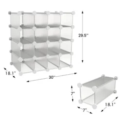 Hastings Home 16-Piece Interlocking Customizable Storage Cubby System – White