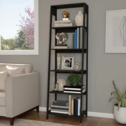 Hastings Home Ladder-Style 5-Tiered Bookcase -Hastings House GUEST 9003af76 198b 451b 85bb 6c206c45b4ff