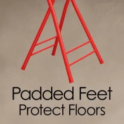 Hastings Home 24-Inch Heavy-Duty Folding Round Stool With 300-lb Weight Capacity, Red -Hastings House GUEST 930fff09 2b08 4178 a762 8fa9918607c8