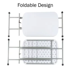 Hastings Home Folding TV Tray Utility Table With 3 Height Levels - 26", White/Gray 7 Hastings Home Folding TV Tray Utility Table With 3 Height Levels - 26", White/Gray -Hastings House GUEST 9359a65c ffd6 4009 a038 4ec9f970547b
